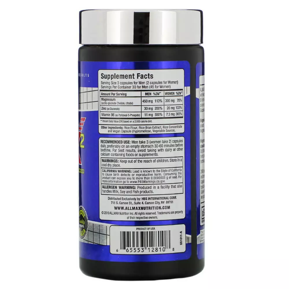All Max ZMX2 Advanced 90 Capsules Facts