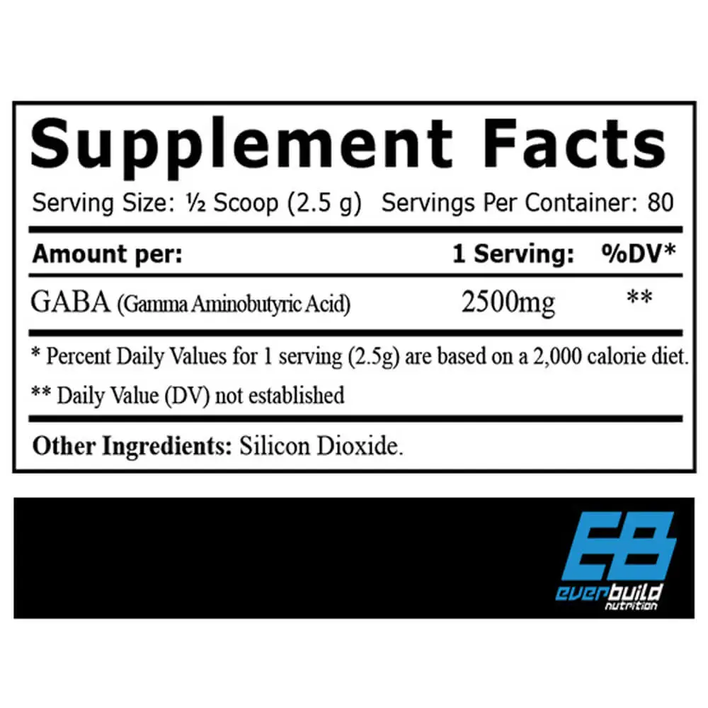 Everbuild GABA 2500 Unflavored 200g Facts