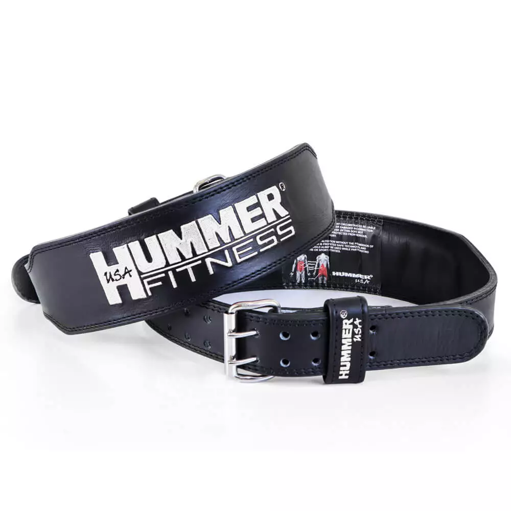 Hummer Fitness Leather Padded Belt - White