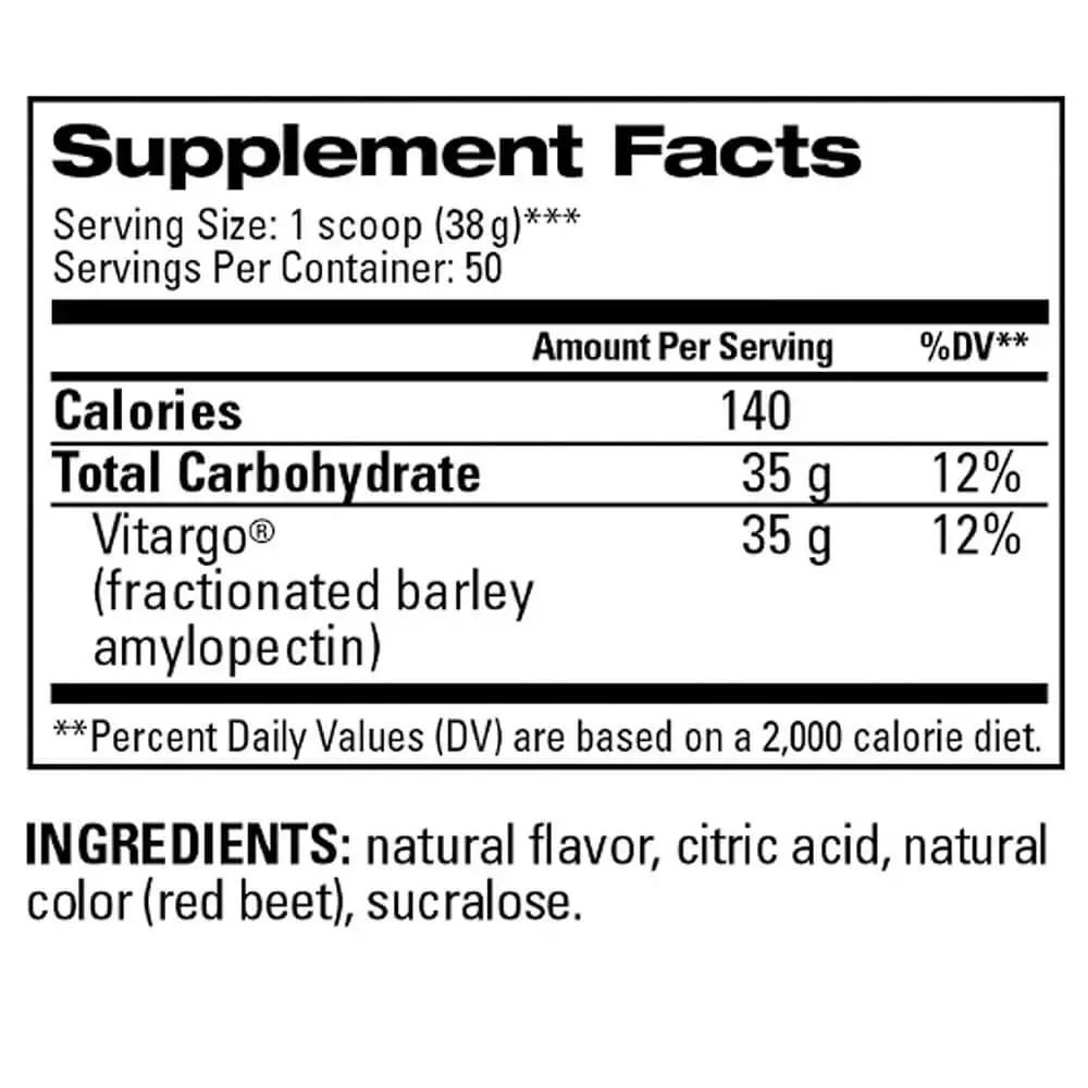 Vitargo Carbohydrate Powder 4lbs Facts