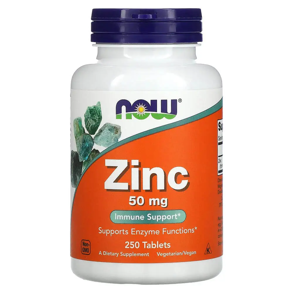 Now Zinc 50 mg Immune Support 250 Tablets