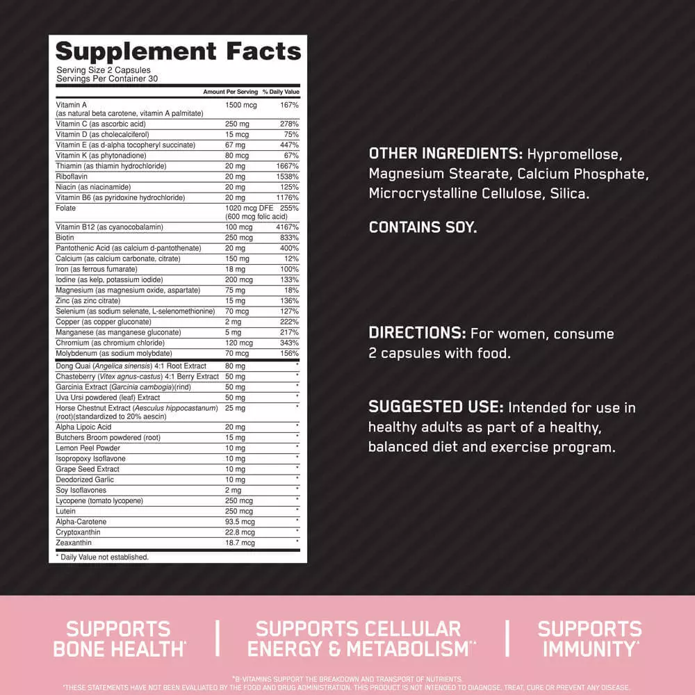 ON Opti-Women Capsules Facts