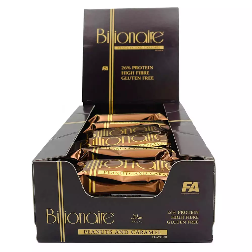 FA Billionaire Protein Bar Peanut Caramel 45g x 18