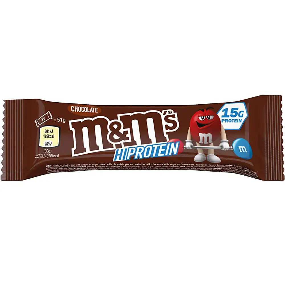 M&M Hi Protein 15g Bar Chocolate 51g