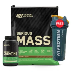 Optimum Nutrition Serious Mass 12lbs + Creatine with Free Shaker