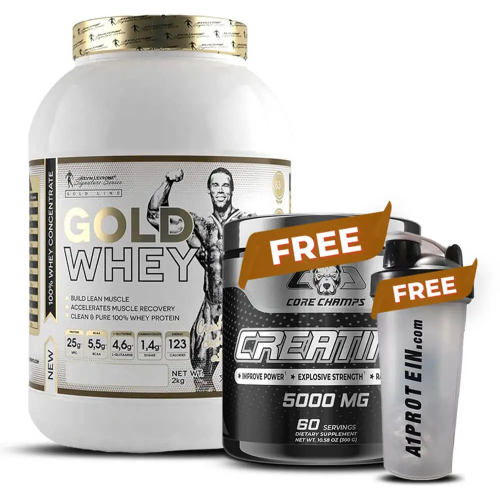 Kevin Levrone Gold Whey 2kg Chocolate with Free Creatine