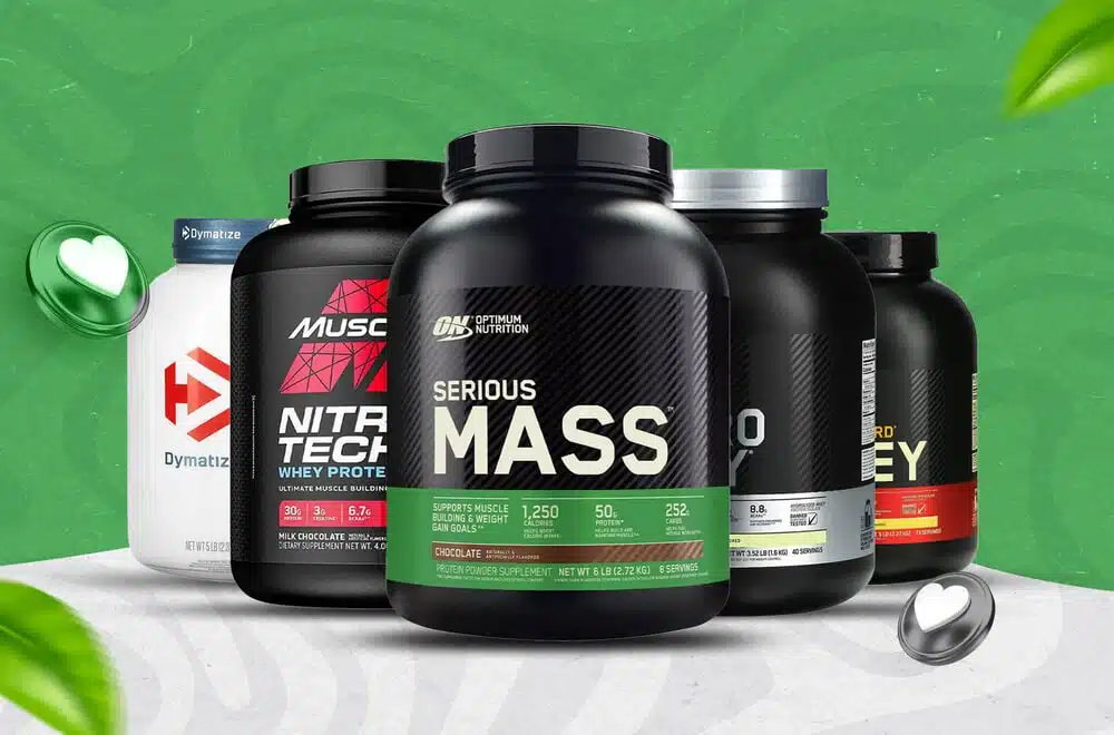 serious mass, nitro tech, gold whey protein