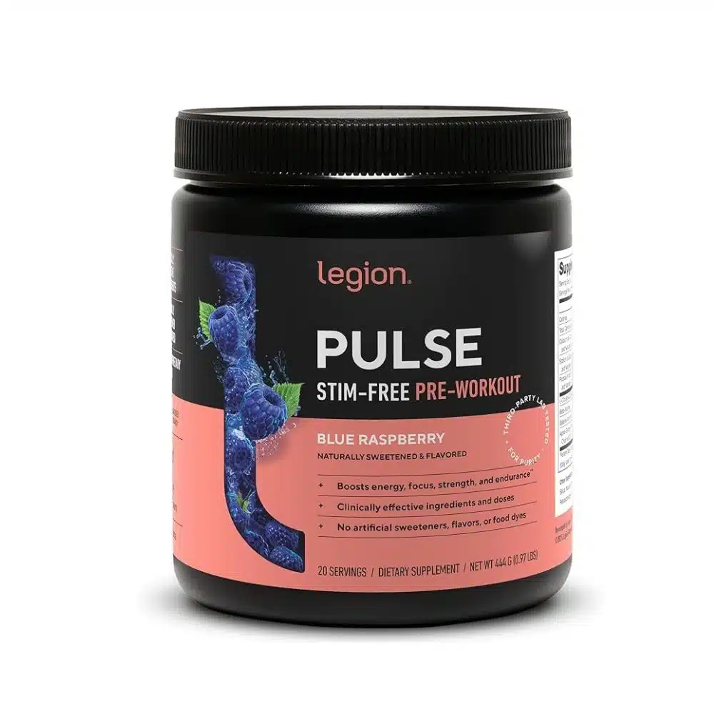 Legion Pulse Stim-Free Pre Workout Supplement – Clean Energy, Pump & Focus Without Caffeine