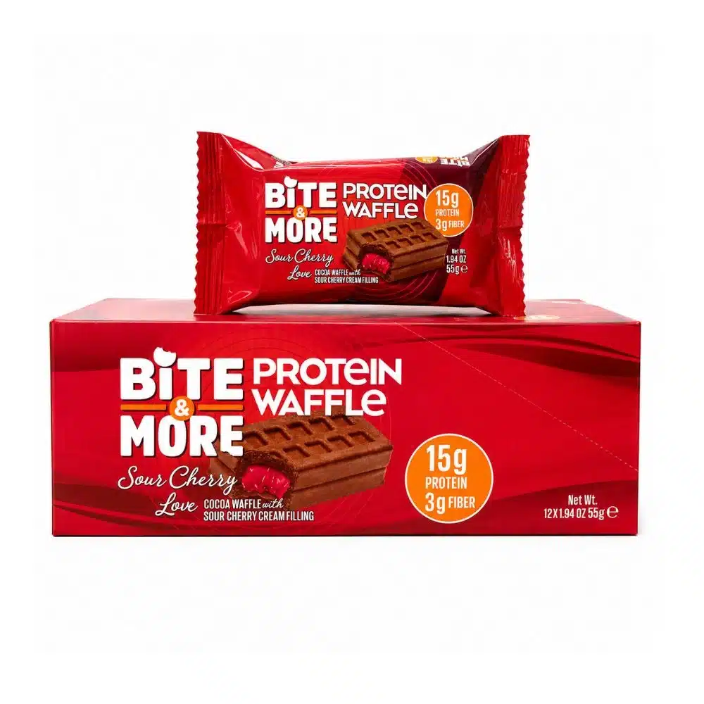 Bite & More Protein Waffle 12 PCS Box – High Protein Crispy Filled Wafers Snack - Image 2