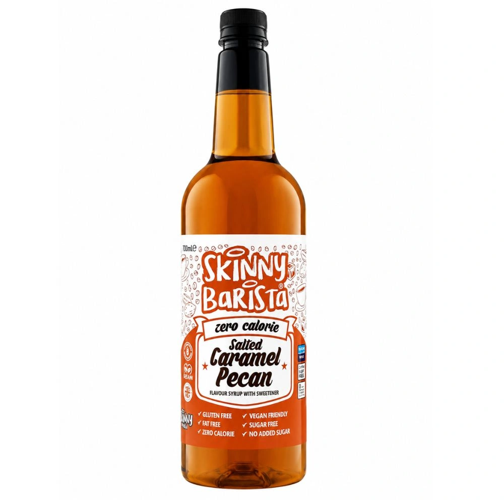 Skinny Barista Zero Calorie Salted Caramel Pecan Syrup – Sugar Free Coffee Flavour Syrup