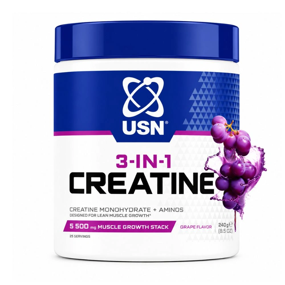 USN 3-in-1 Creatine Powder – Muscle Growth & Strength Support  31 Servings