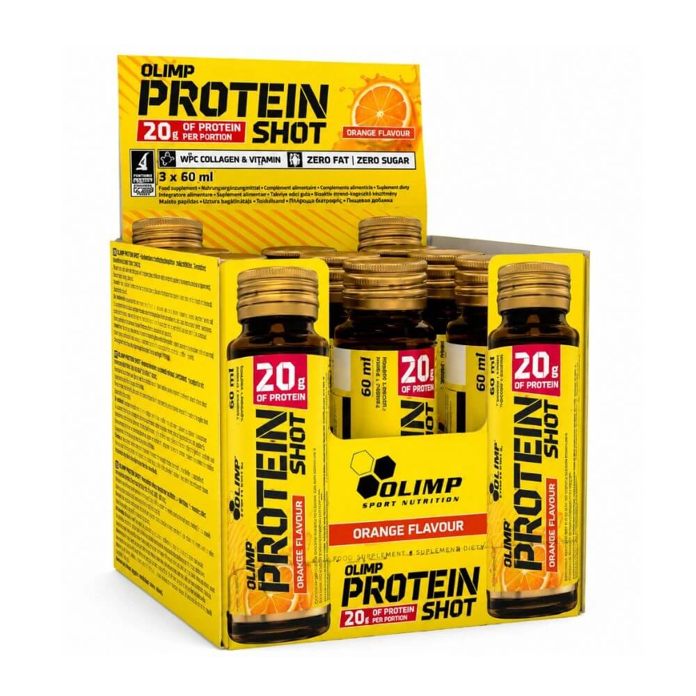 Olimp Protein Shot Orange Flavor 9 x 60ml Ampoules | 20g Protein Per Shot