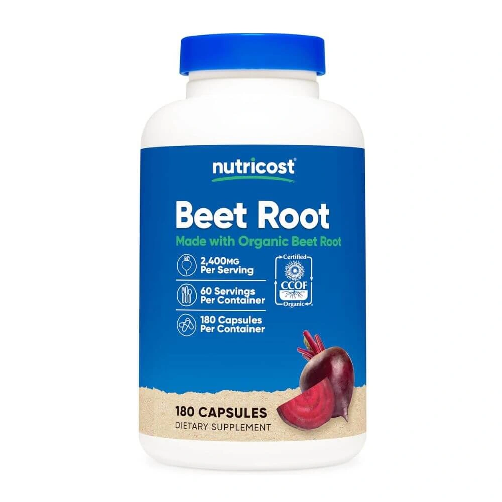 Nutricost Beet Root Capsules Made with Organic Beet Root 180 Capsules | Natural Nitric Oxide & Performance Support