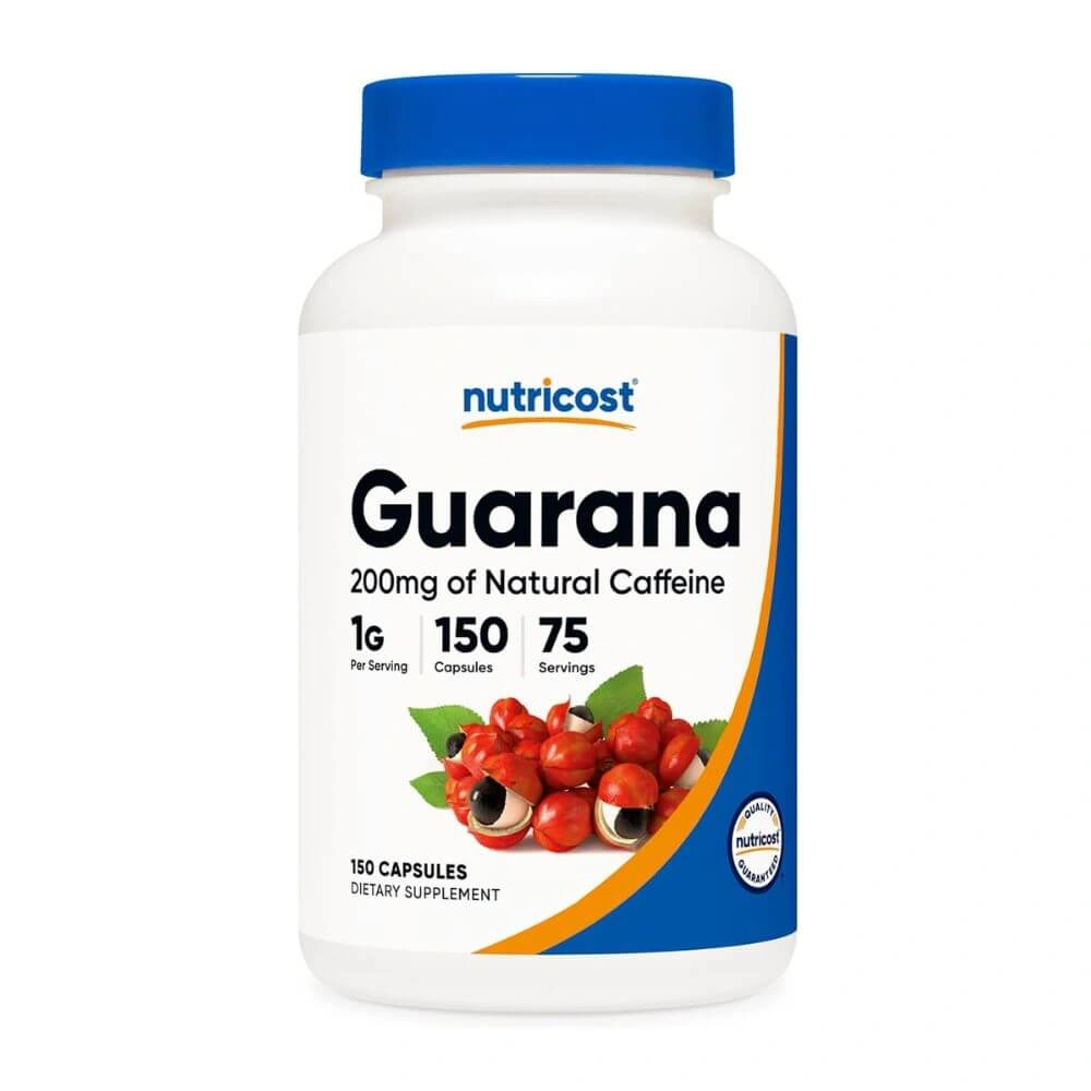 Nutricost Guarana 1200mg 150 Capsules | Natural Caffeine Energy & Focus Support Supplement